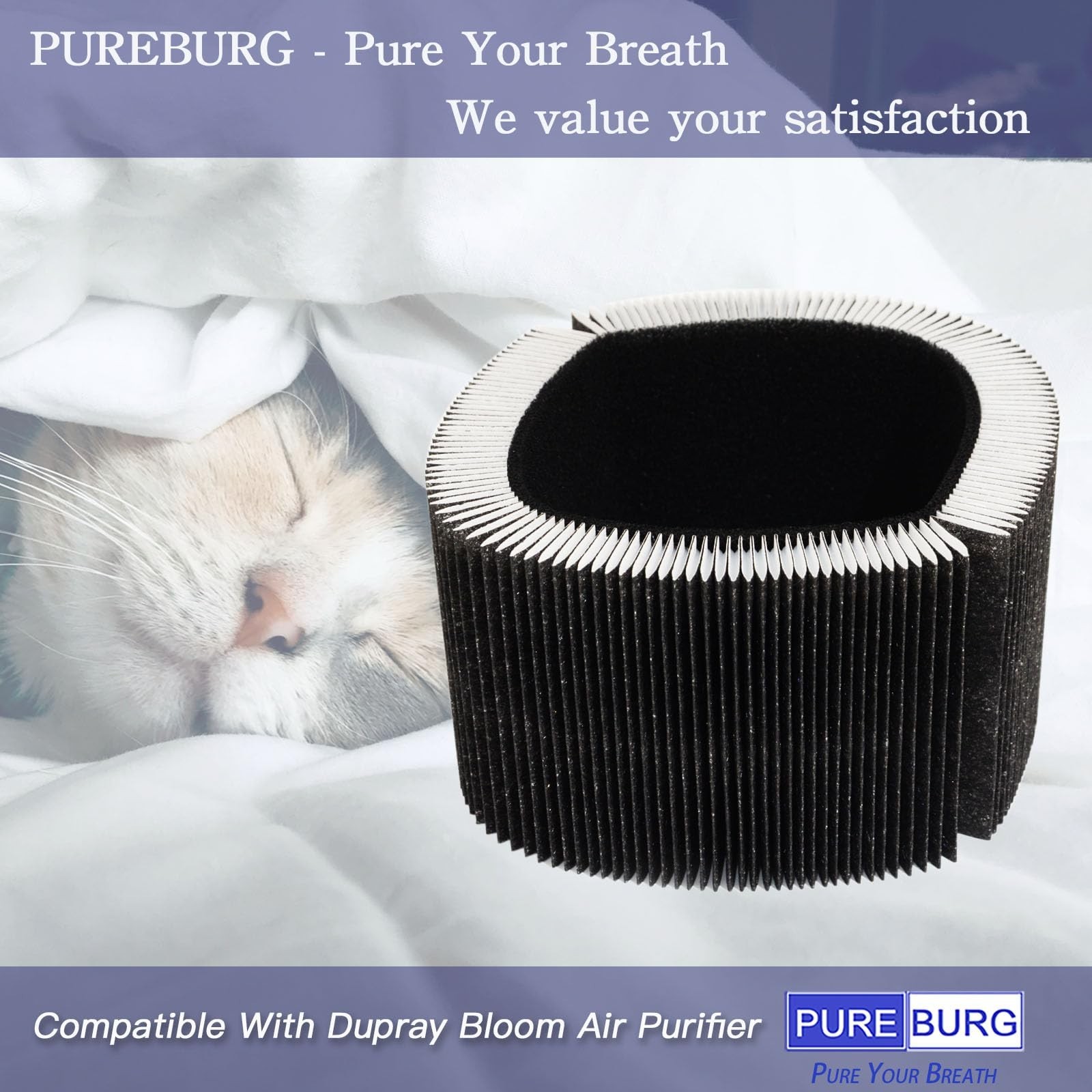 PUREBURG Replacement Filter Compatible With Dupray Bloom Air Purifier AIR030W…