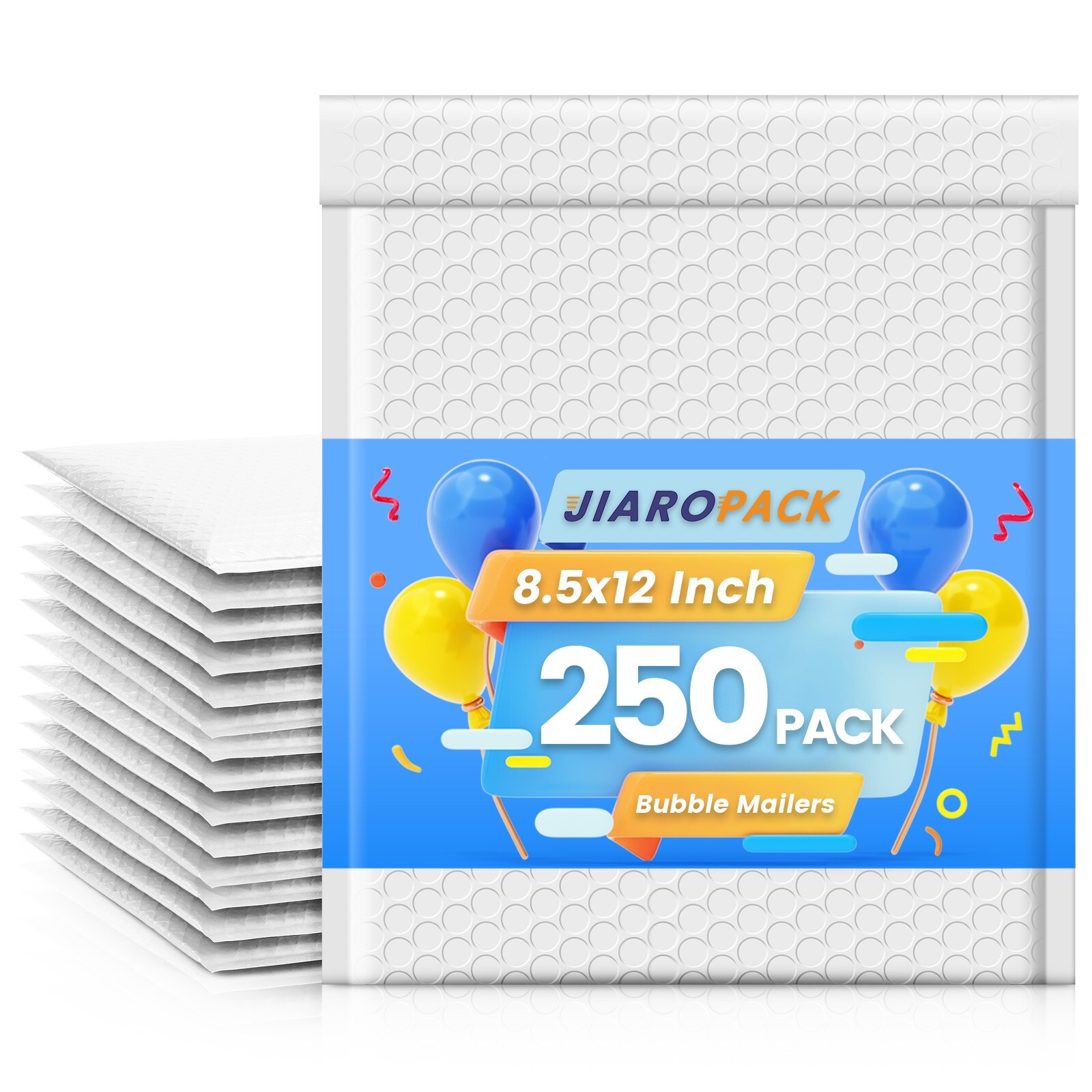 250Pcs Poly Bubble Mailers Padded Envelope Shipping Mailing Bag 8.5×12″ #2 White