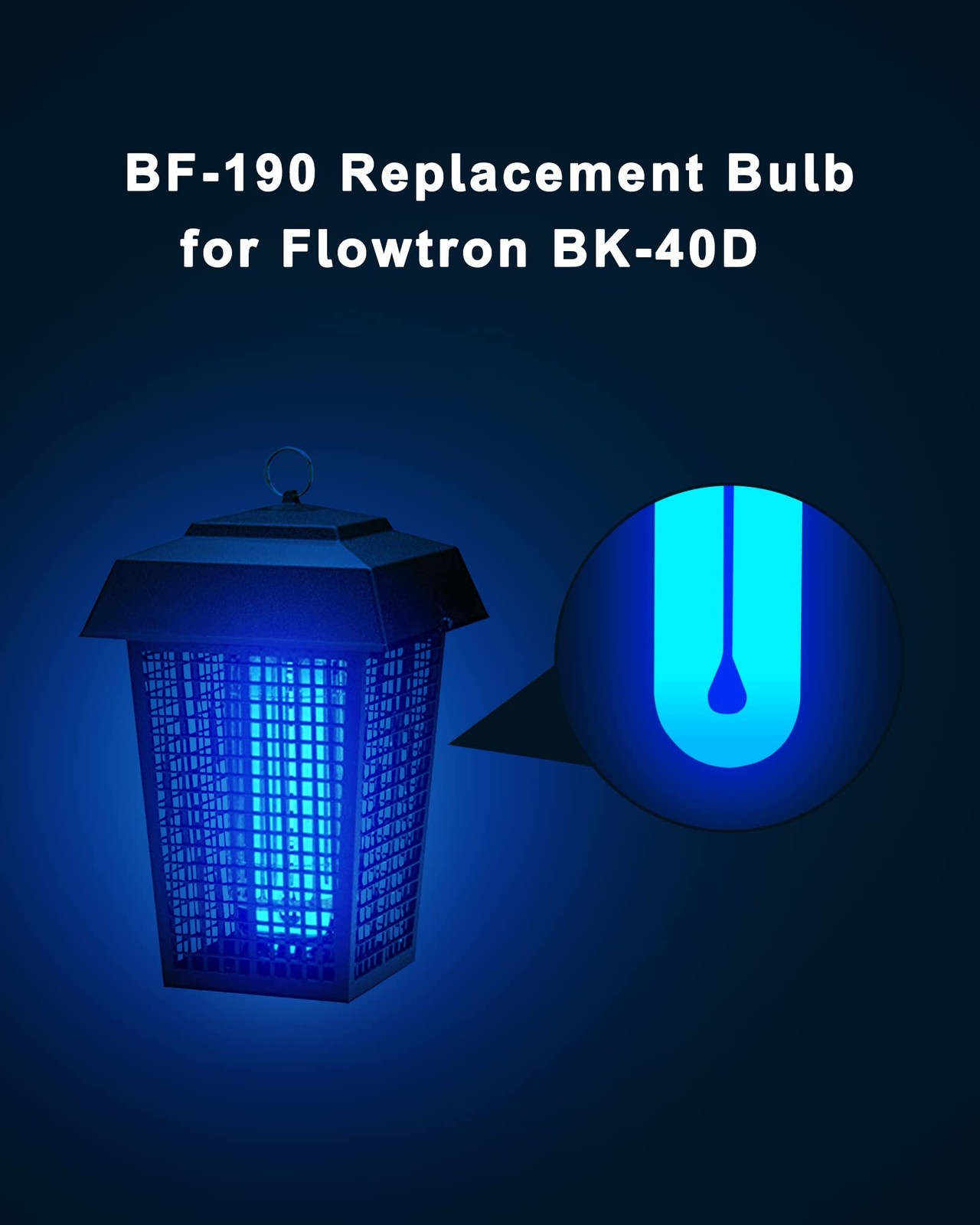 BF190 Replacement Bulb Compatible with Flowtron BK-40D Bug Zapper, 10 White