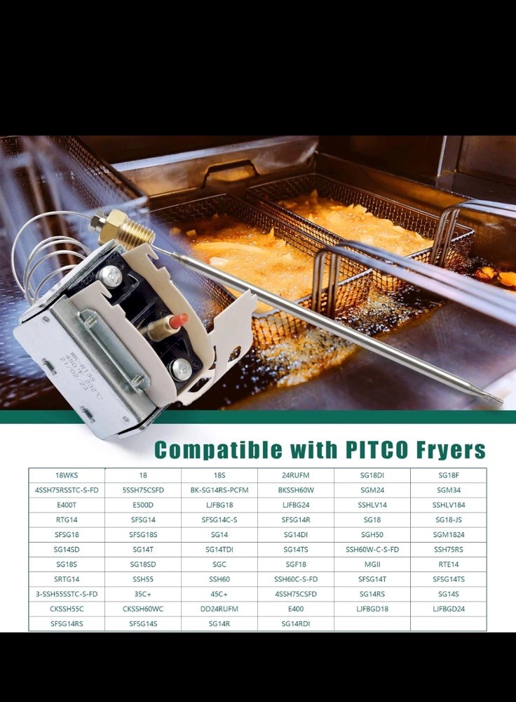 PP10084 High Limit Switch for Pitco Fryers LCH Hi Limit Safety Thermostat 450°F