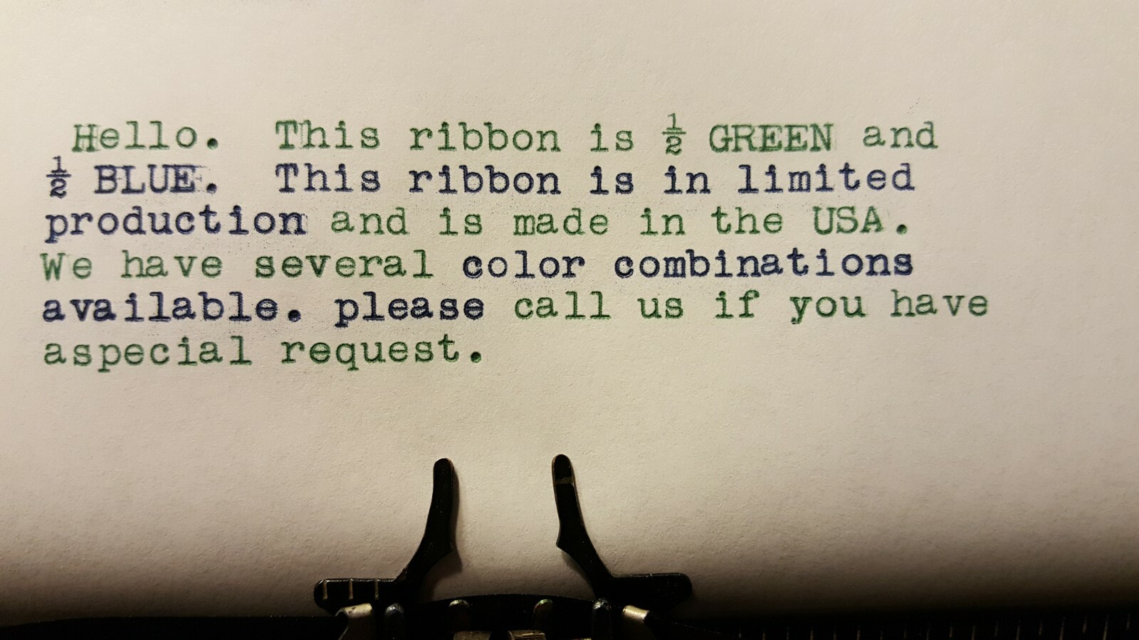 Royal Citadel Manual Typewriter Ribbon with custom color options