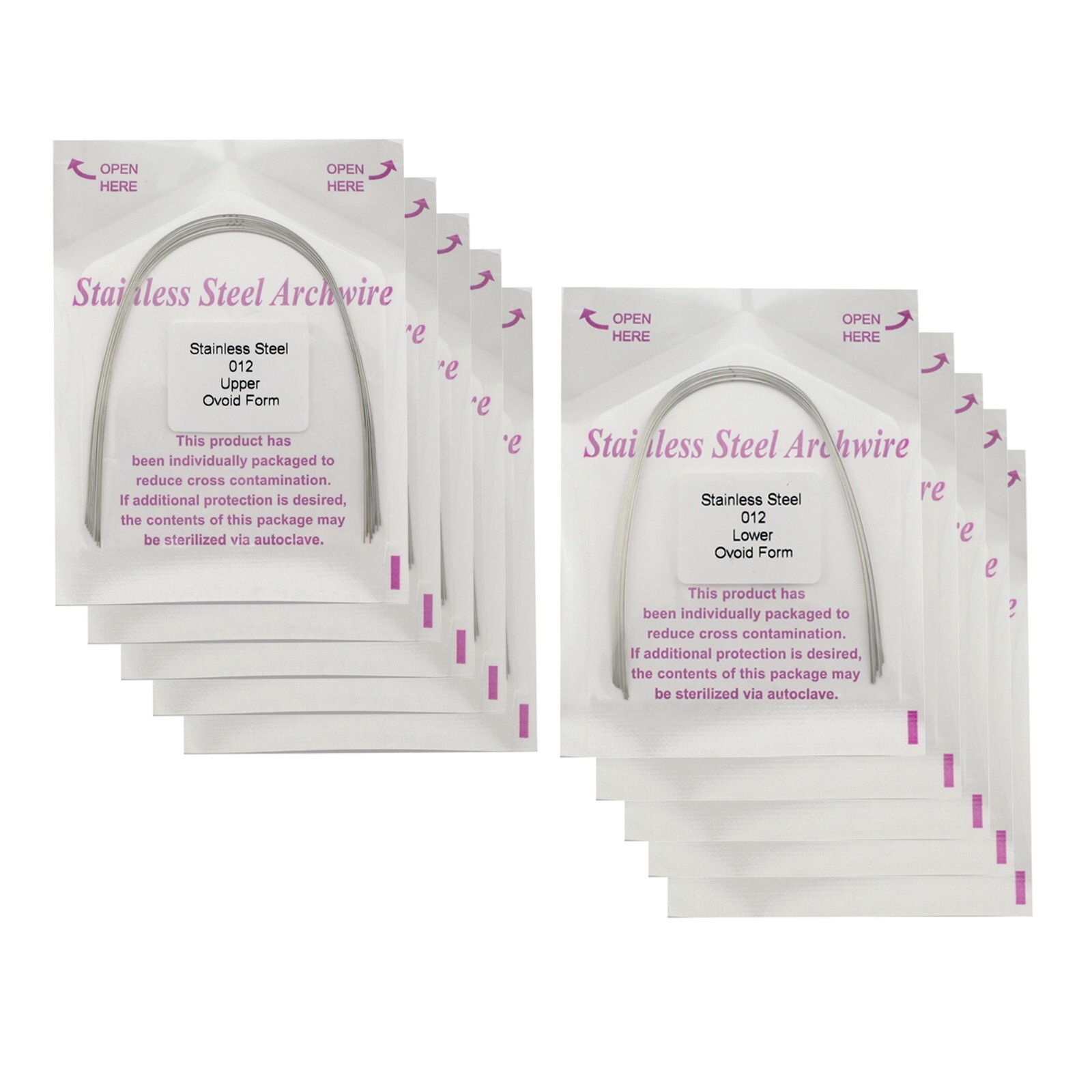 100pcs Dental Orthodontic Arch Wire Niti Stainless Steel Round Rectangular Ovoid