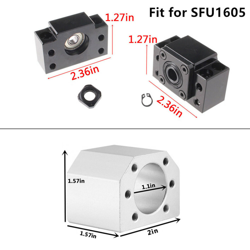 BallScrew SFU1605/SFU1204/SFU2005/2505/1610/1604 End Machine&Housing&Support kit
