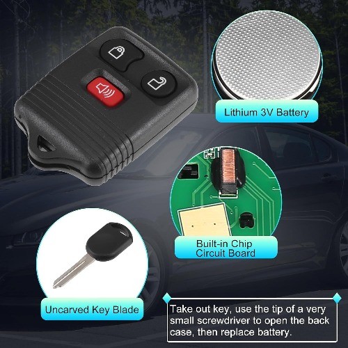 315MHz Keyless Entry Remote Ignition Transponder Key Fob 3 Buttons for F-150 F-2