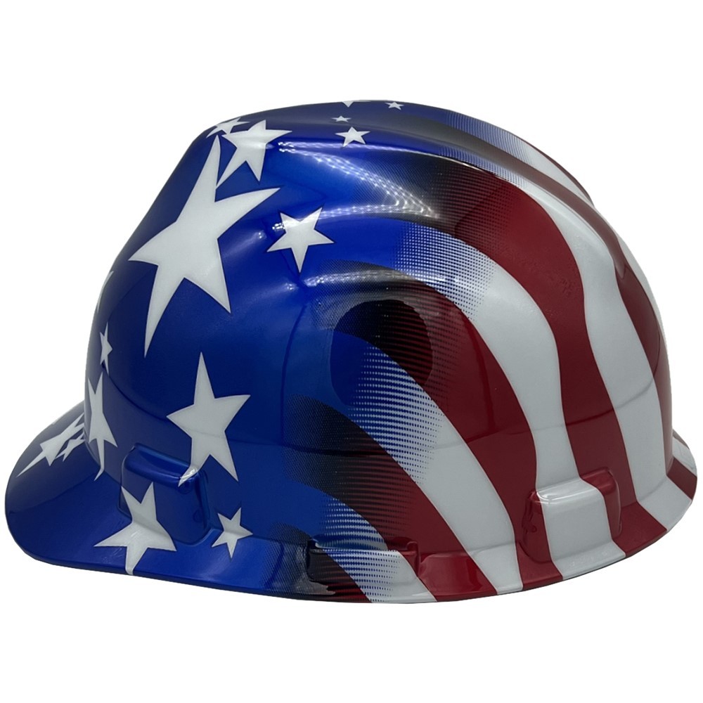 MSA Freedom Series Cap Style Hard Hat Ratchet Suspension – Stars and Stripes