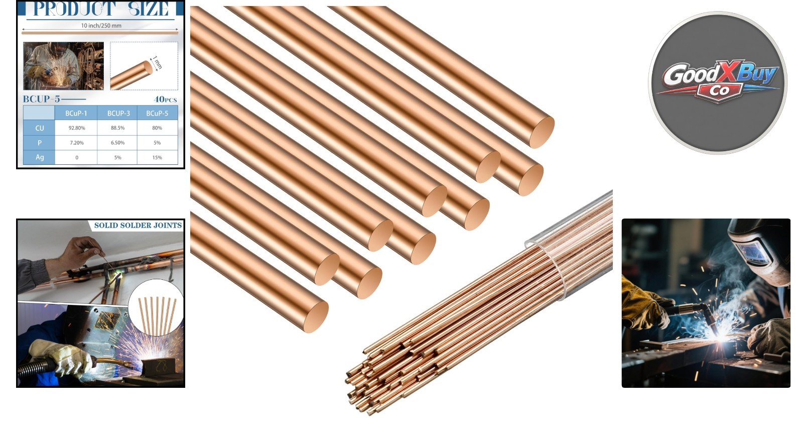 40 pcs Silver Brazing Rods for HVAC Copper Refridge Welding 0.04×9.84″