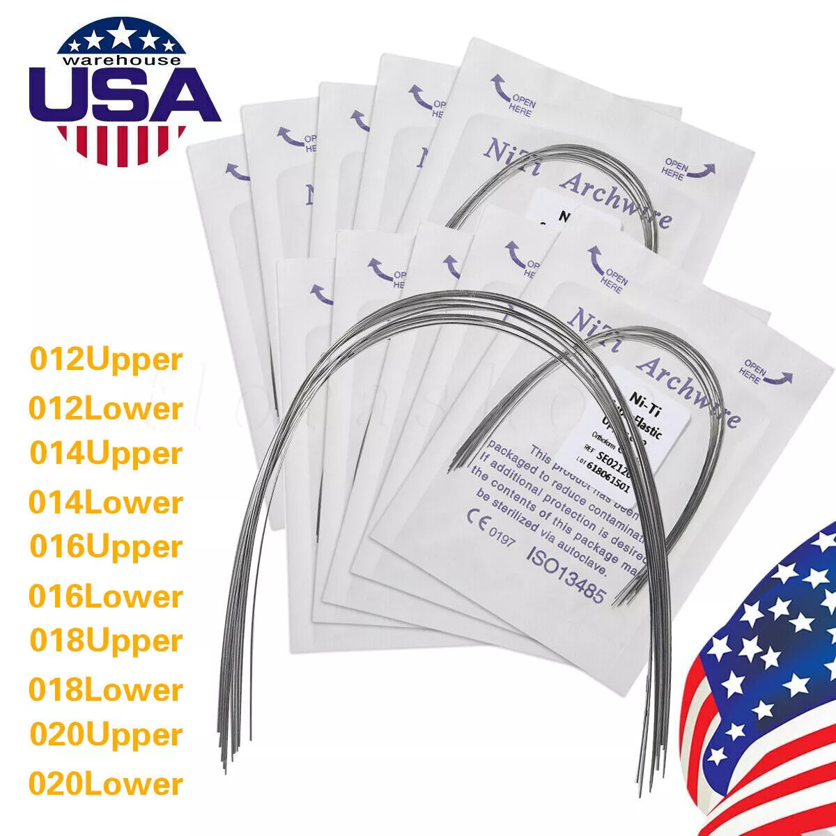 100PCS Dental Orthodontic NITI Arch Wire Round Super Elastic NITI Ovoid Form USA