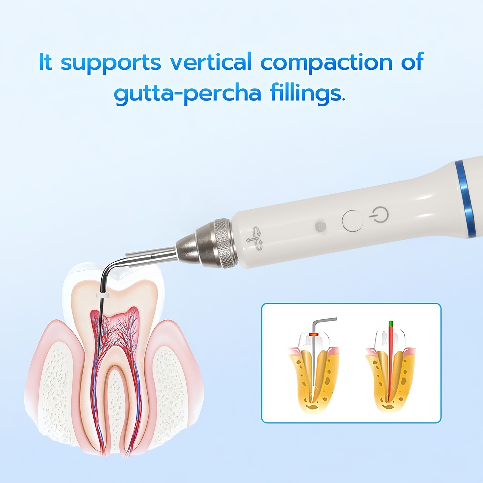 Dental Cordless Gutta Percha Obturation System Endo Heated Pen With 2 Tips CE