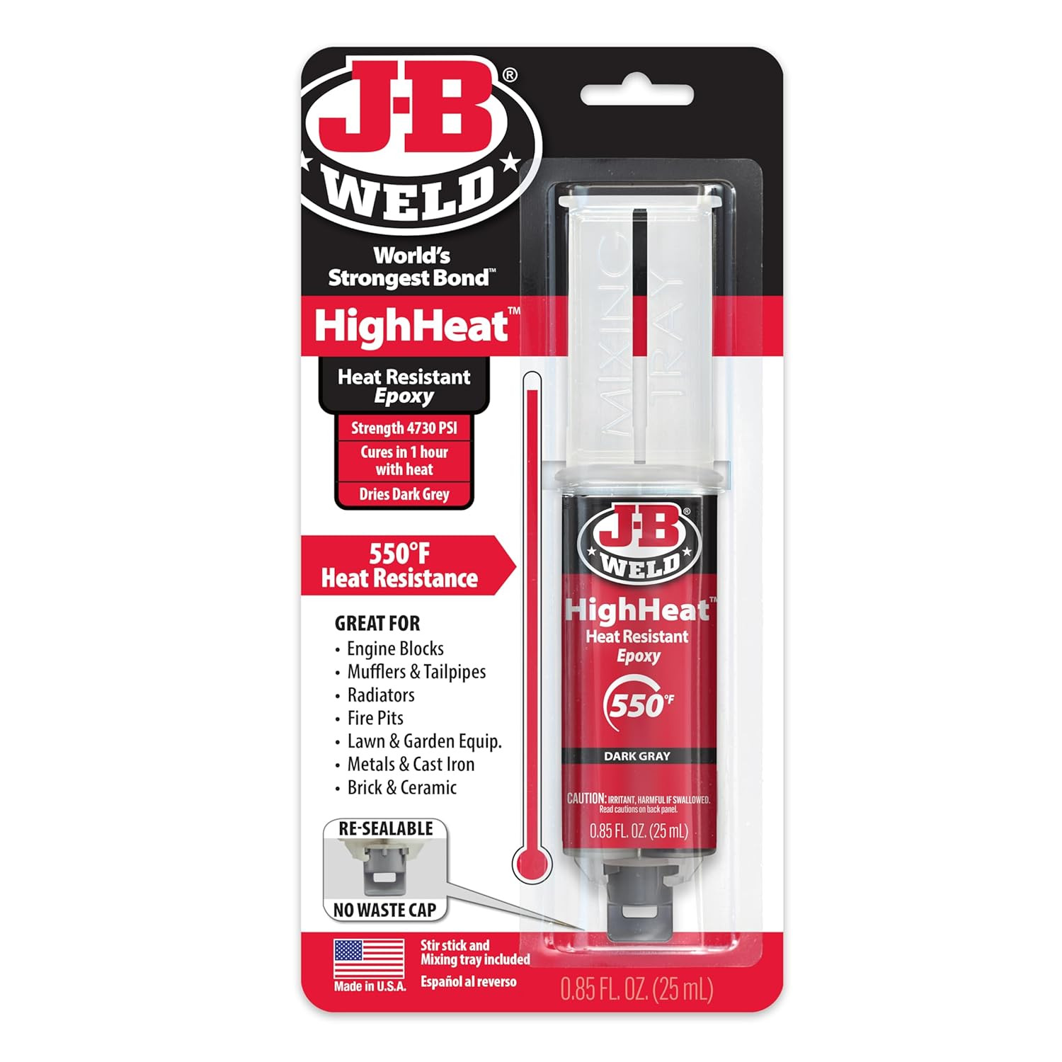 High Heat Epoxy Syringe, Dark Grey