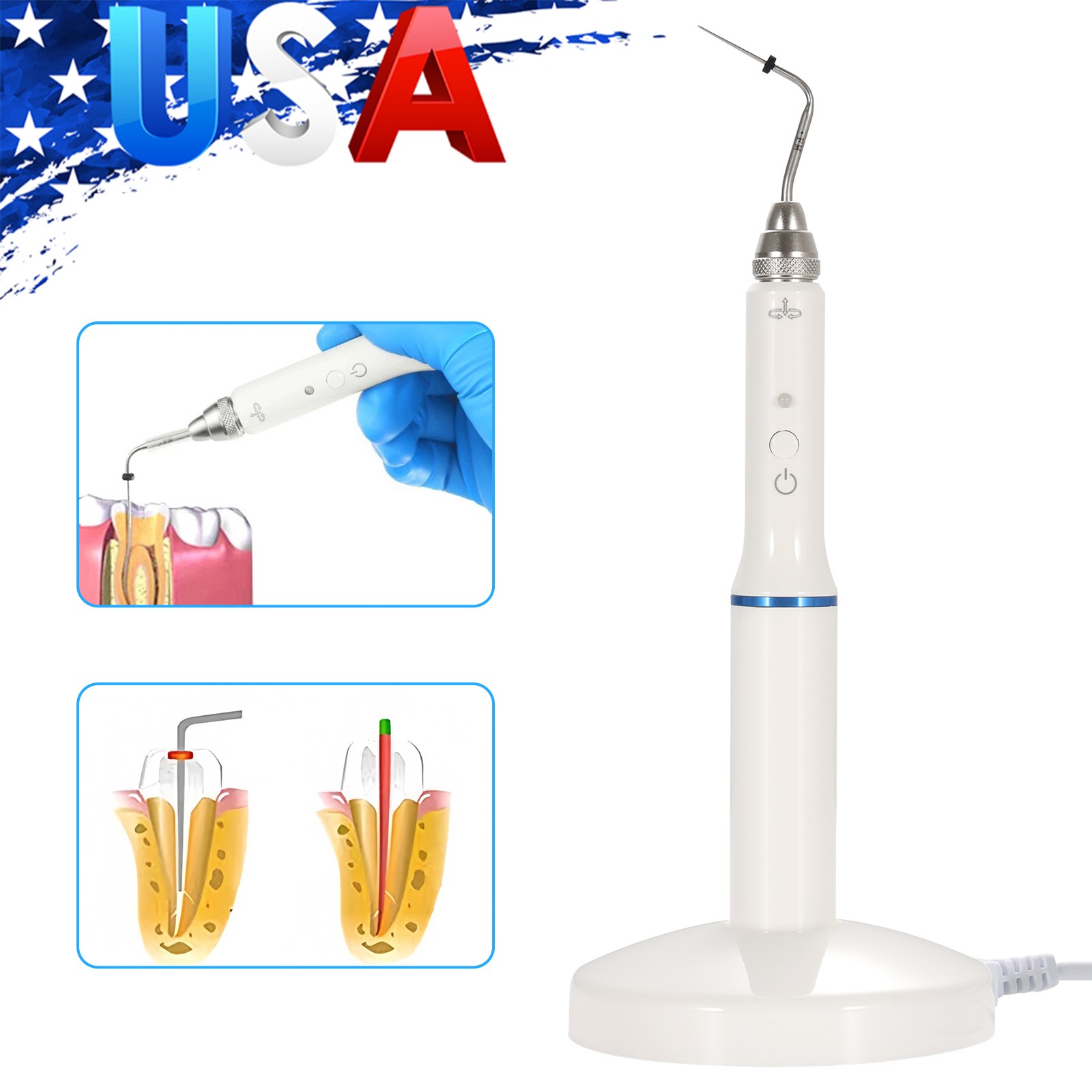 Dental Cordless Gutta Percha Obturation System Endo Heated Pen With 2 Tips CE