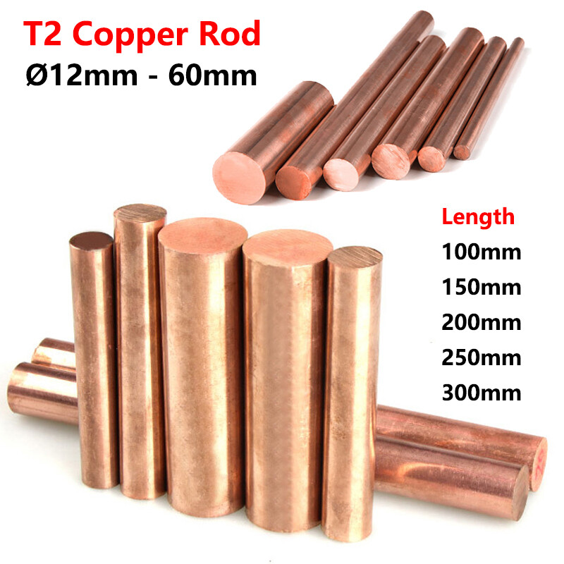 Copper Round Solid Rod Bar 12mm – 60mm Diameter 100 150 200 250 300mm Lengths