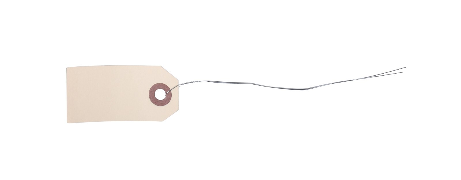 1000- 2 3/4″ x 1 3/8″ Size 1 Manila Inventory Shipping Hang Tags with Wire 13 Pt