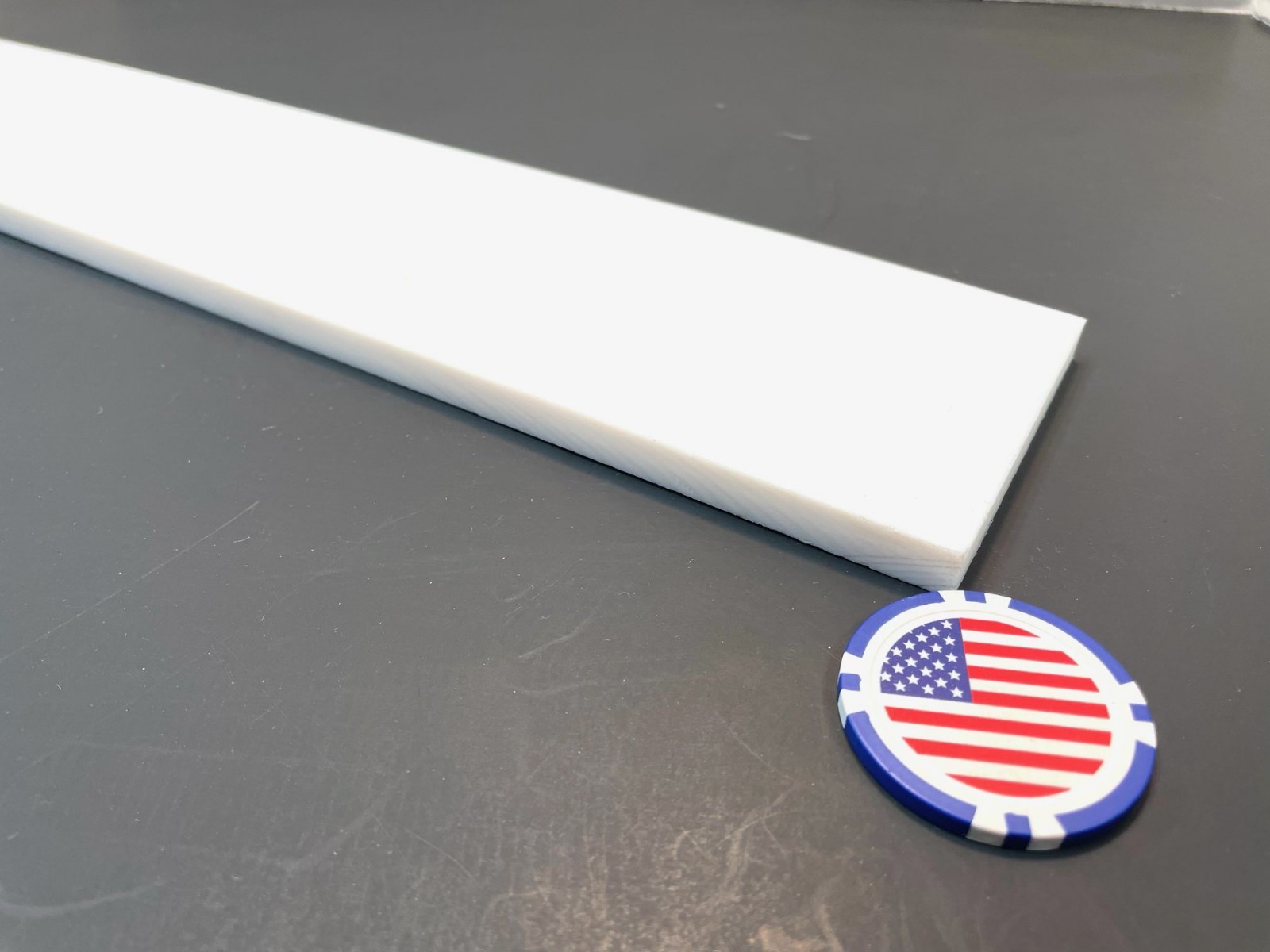 PTFE (Teflon) Virgin Bar 3/8″ – .375″ Thick x 3″ Wide x 12″ Long White