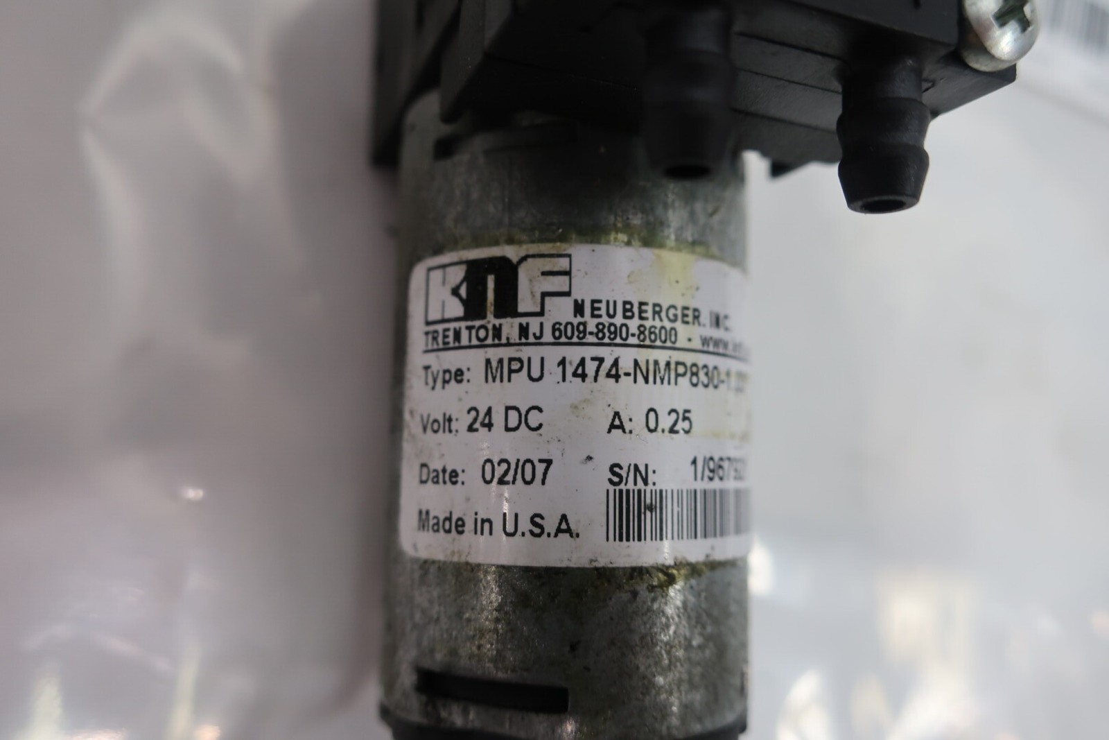 Knf MPU 1474-NMP830-1.03 Vacuum Pump 0.25a 24v-dc