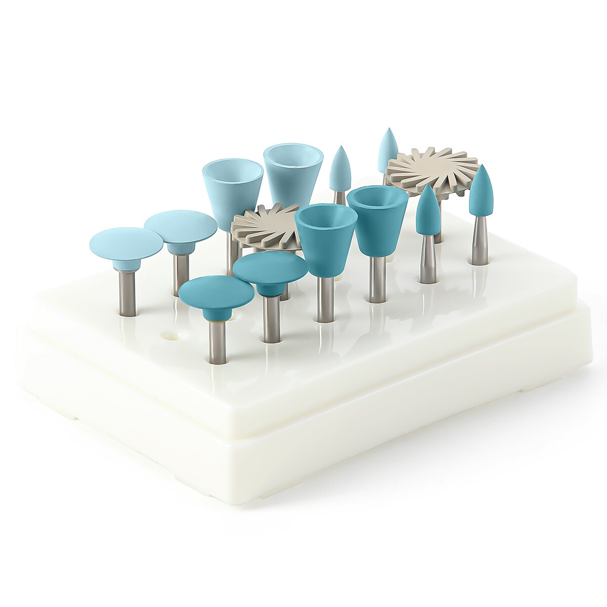 AZDENT kit de pulido de resina dental discos ruedas burs RA 2.35mm 12pcs/pack