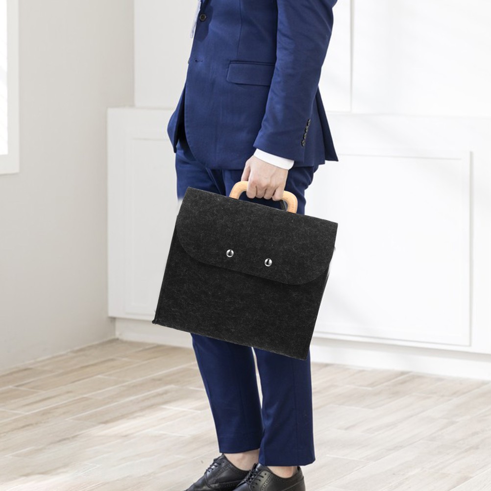 1Pack Dark Grey Felt Tote Bag for Business Setting Professionals