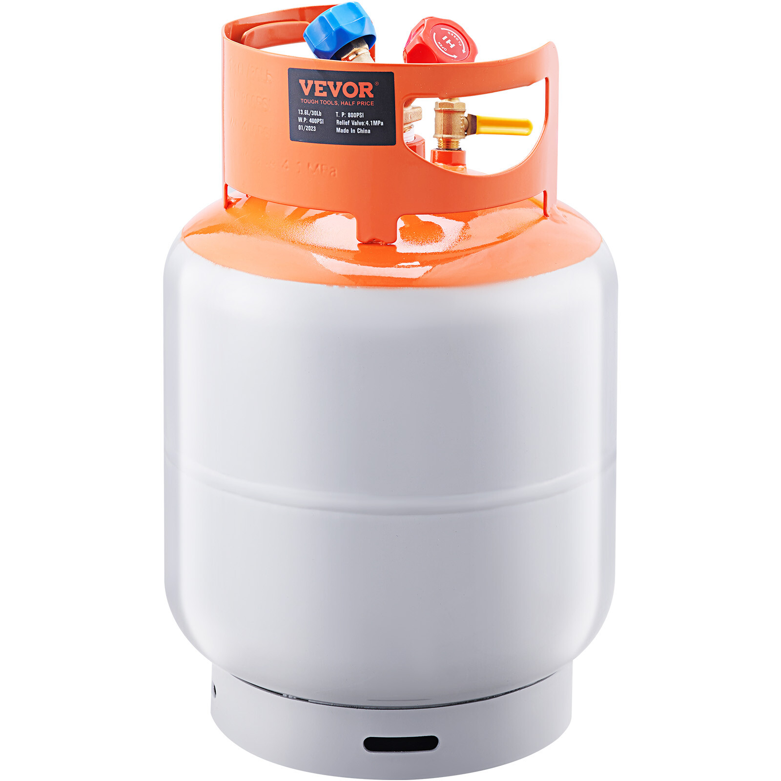 VEVOR Refrigerant Recovery Reclaim 30 LBS Cylinder Tank 400 PSI Liquid Y Valve