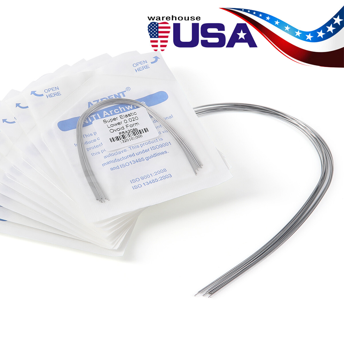 Dental Orthodontic Arch Wire Round Super Elastic NITI Round Ovoid Form AZDENT