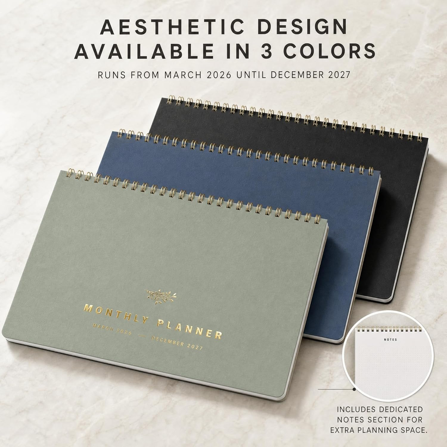 Beautiful 2026-2027 Monthly Planner and Calendar Book – Modern to Do List Notebo
