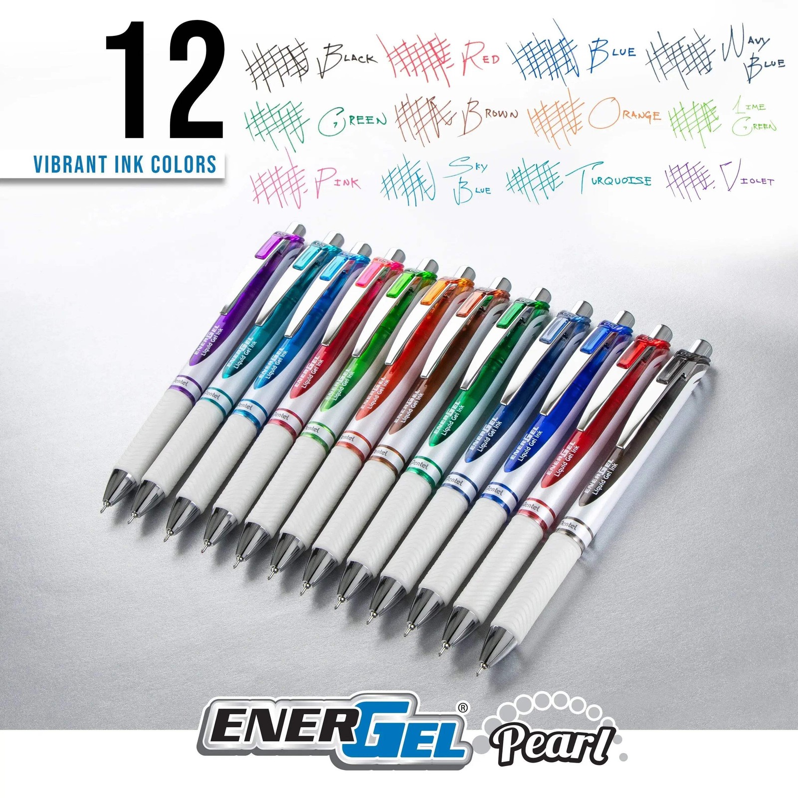 EnerGel PEARL RTX Liquid Gel Pens (0.5mm), Needle Tip, Assorted Ink, 14-Pk