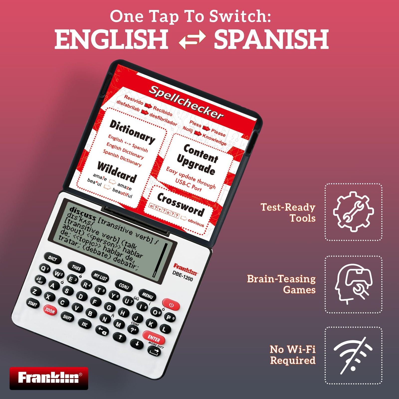 Franklin DBE-1200 English-Spanish Bilingual Electronic Dictionary & Translator