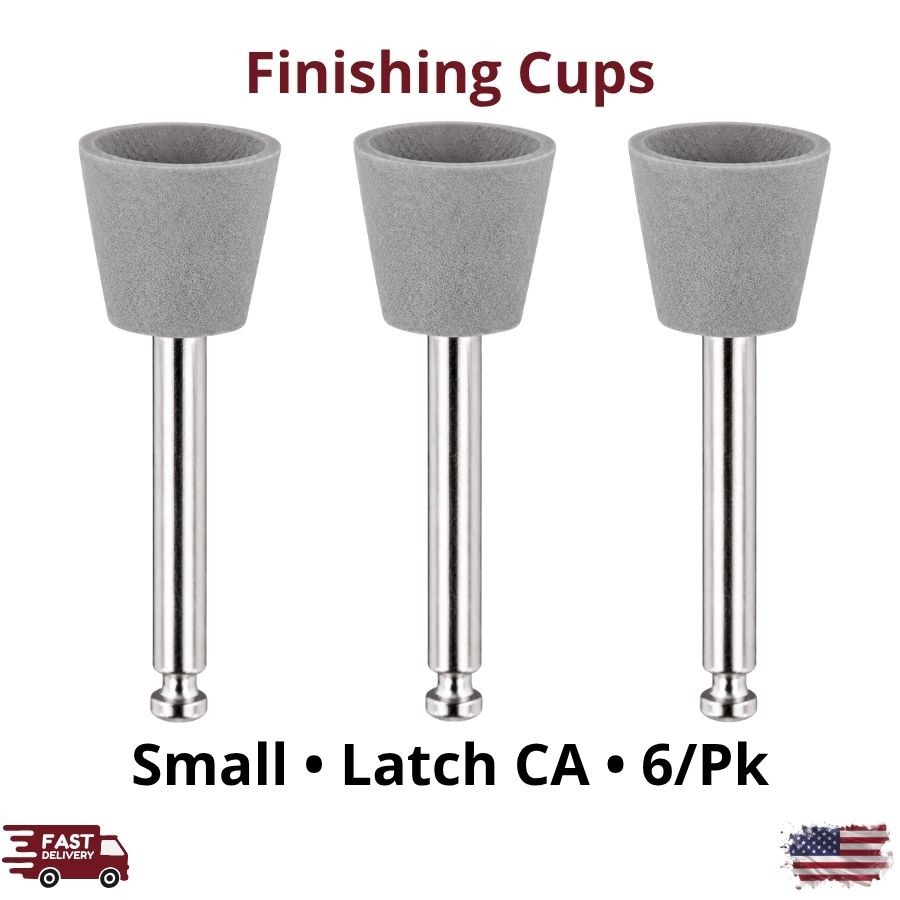 6/Pk Gray Finishing Cups Small D Latch-Type CA Style Grit Refinement Polishers