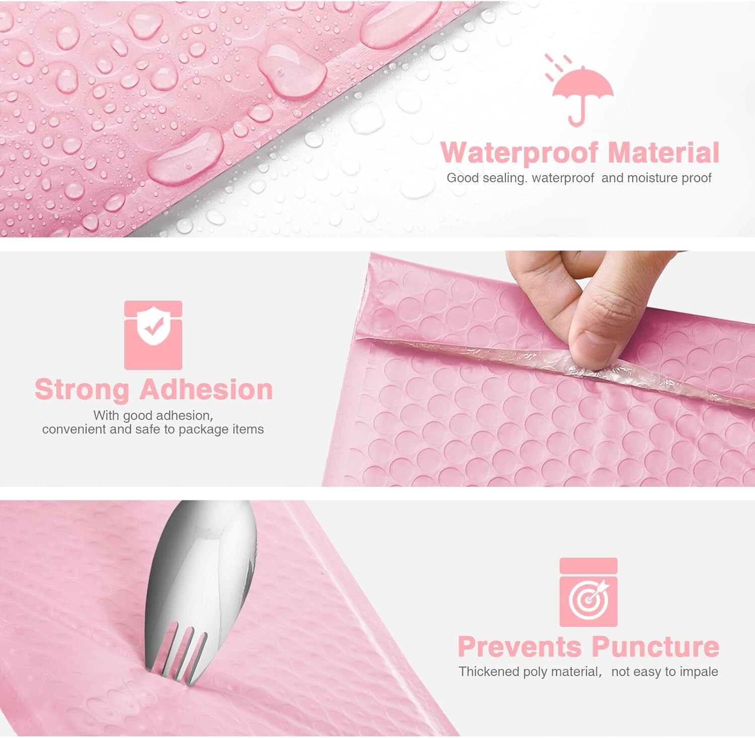 Light Pink Bubble Mailers 6×10 100pcs Thick Padded Envelope 6×9 Mailing Bags #0