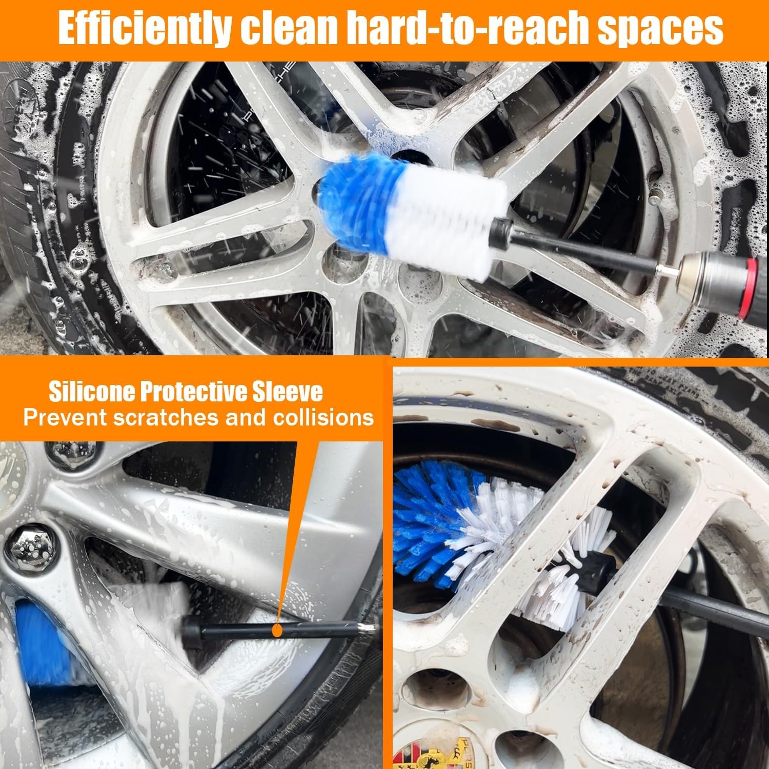 15pc Drill Brush Cleaning Kit for Car Bathroom Tile Tub Grout Floor Boat Kitchen