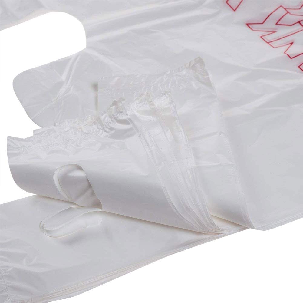 Bags 1/6 Large 21 x 6.5 x 11.5 “Thank You” T-Shirt Plastic Grocery Shopping Bags