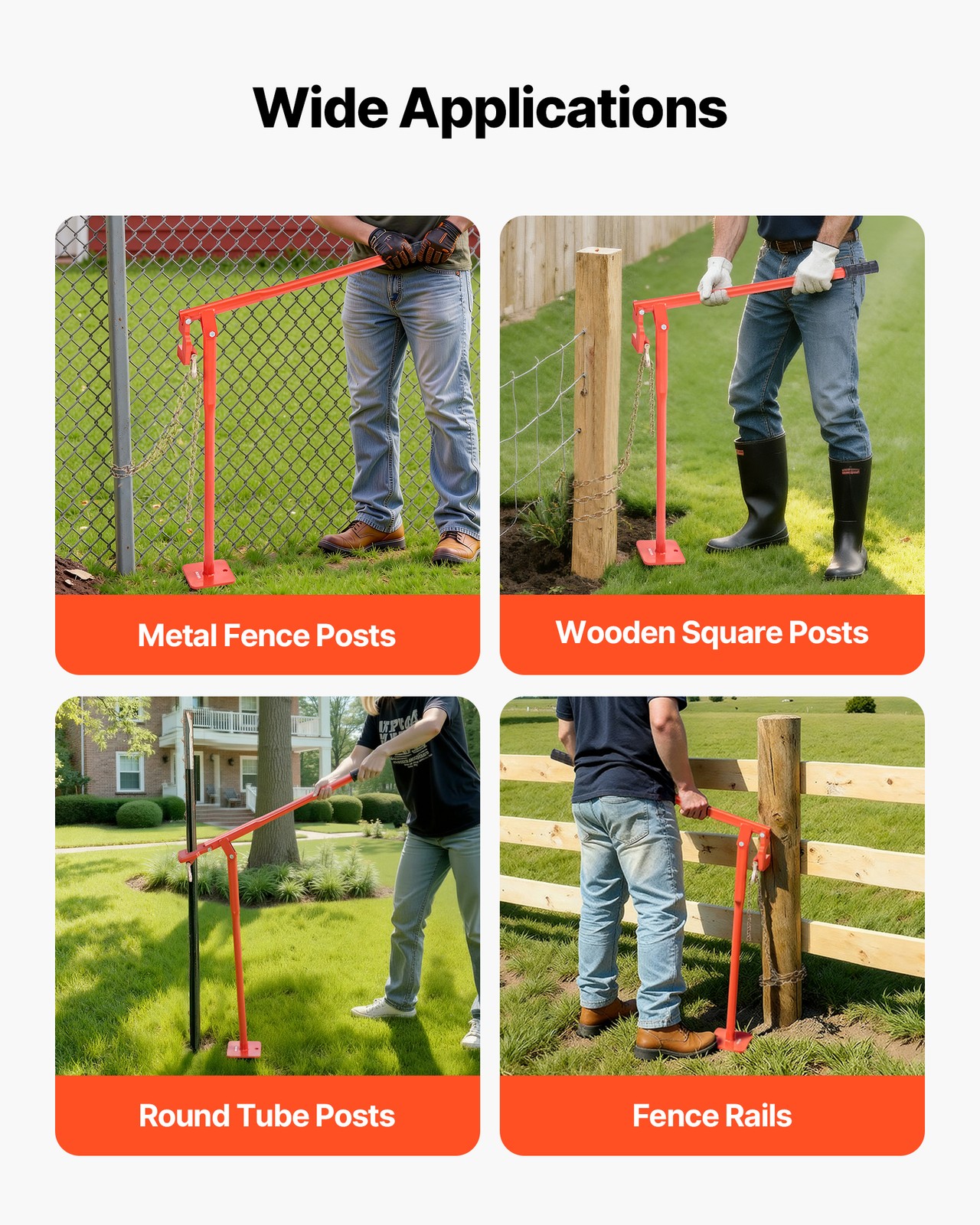VEVOR 36″ T Post Puller Heavy Duty Fence Post Remover Lifting Chain Not Included