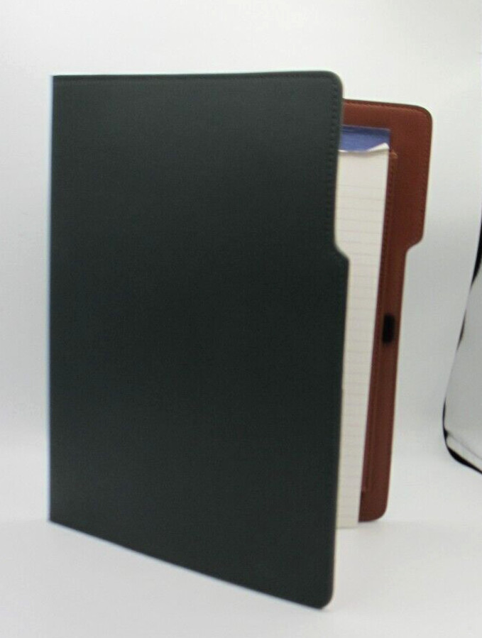 Portfolio Leather Graphic Image 9×12″ Dark Green with Tan List$90