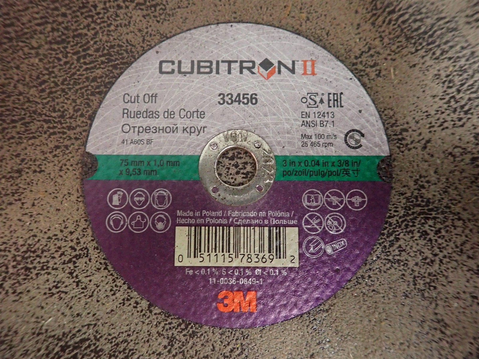 5 Pack 3M 33456 Cubitron II 3″ x .04″ x 3/8″ Cut-Off Wheels (BN449)