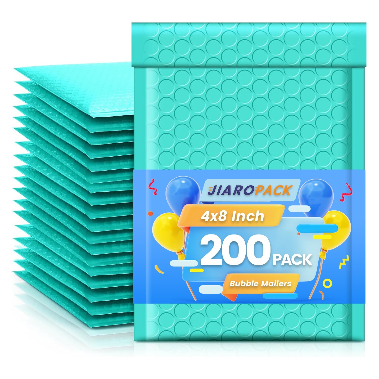 Poly Bubble Mailer 4×8″ 200pcs Small Padded Envelope Mailing Bags 4×7 Teal #000