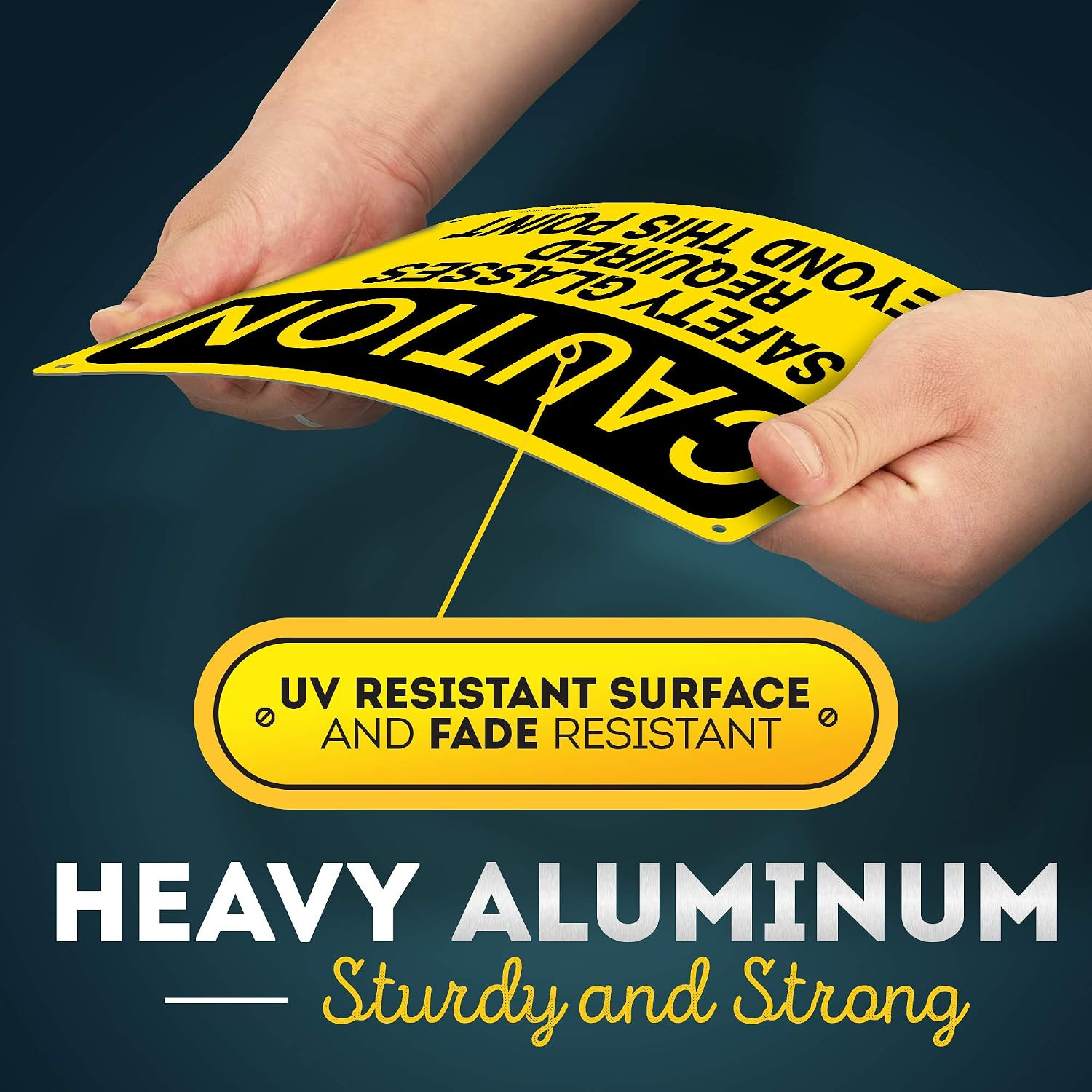 Caution Safety Glasses Required Beyond This Point Sign, 10″ x 14″ 0.40 Aluminum,
