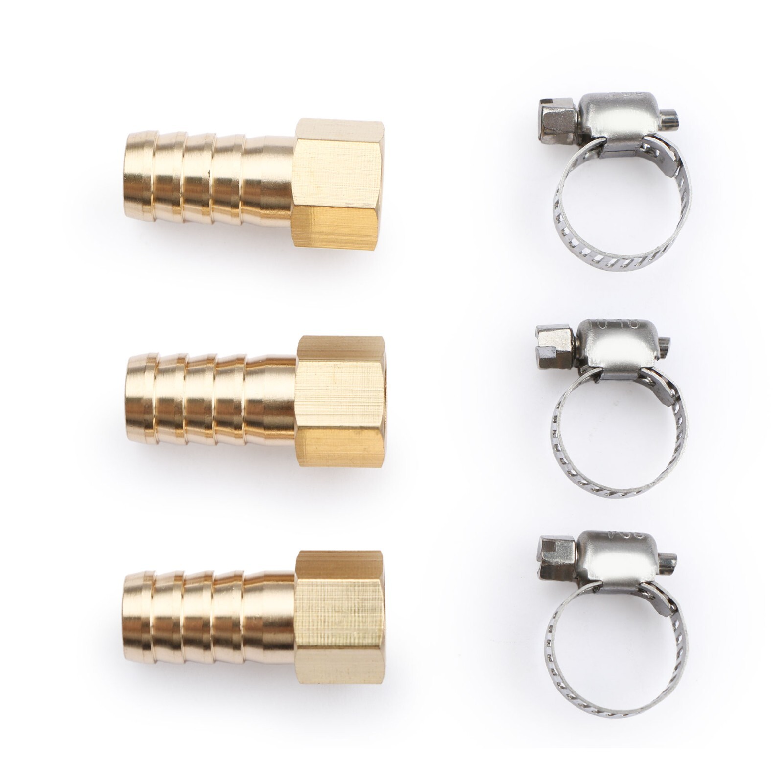 U.S. Solid 3pcs Brass Hose Fitting Pipe Adapter 1/2″ Barb To 1/4″ NPT Female