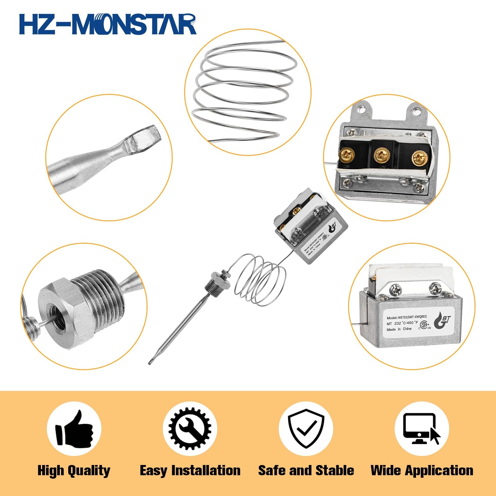 HZ-MONSTAR 1177 High Limit Fryer Switch Safety, LCCM080360000 Thermostat…