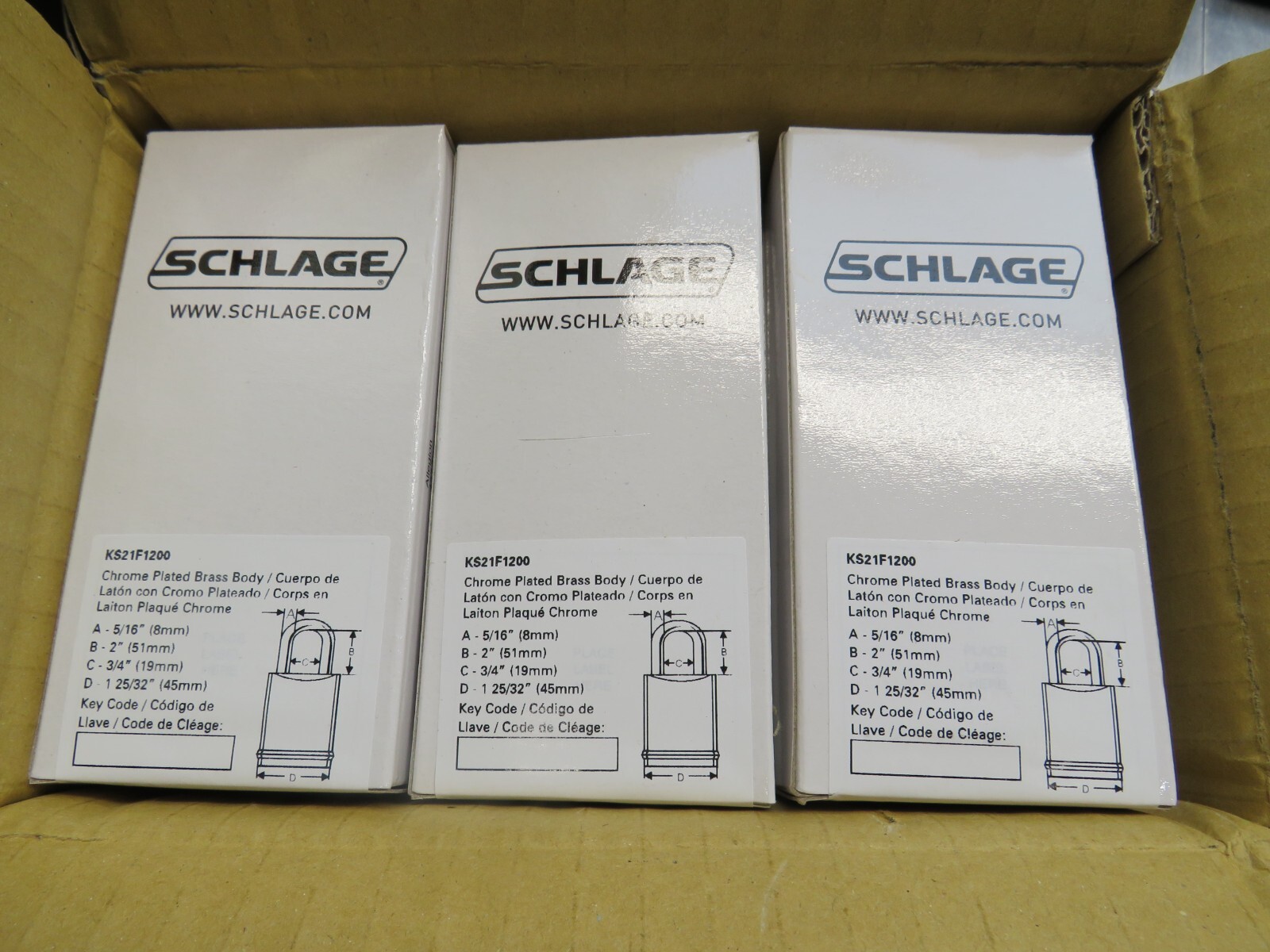 Schlage KS21F1200 Padlock Lot of 6! (No keys or core)