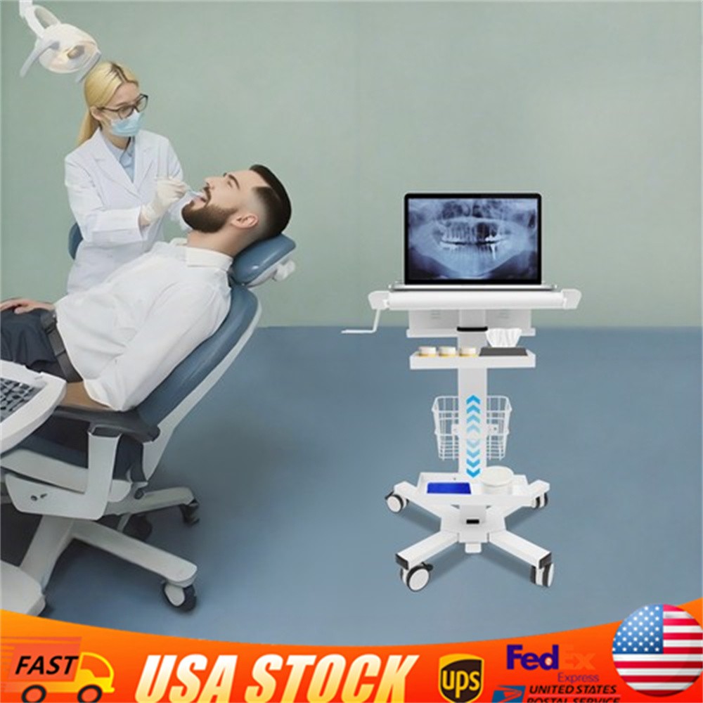 Laptop Workstation Cart, Medical Cart With Wheels, Cart With Scanner Holder