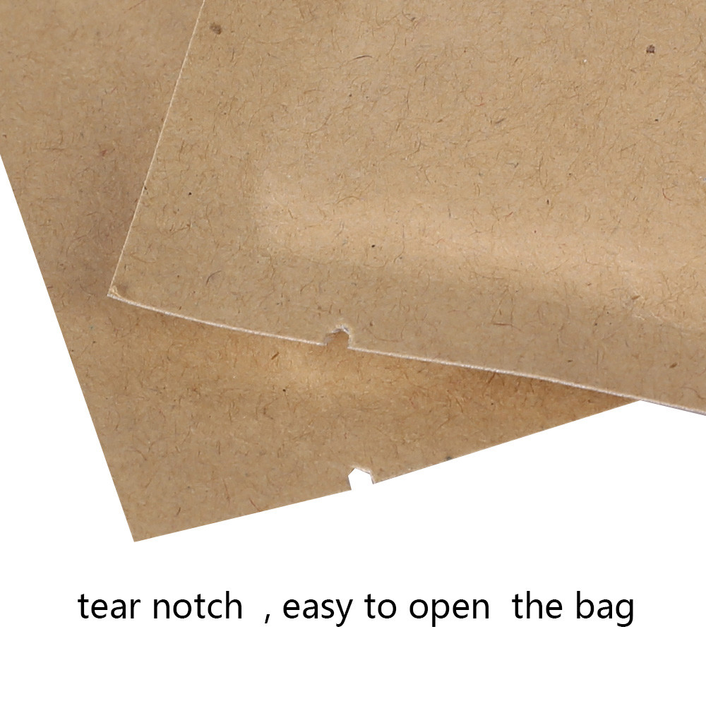 Multi-size Kraft Paper Silver Laminated Inner Open Top Bag Pouch – Wholesale