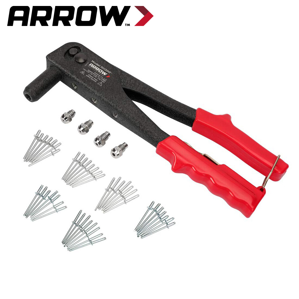 Arrow Heavy Duty Riveter Kit Professional Pop Rivet Gun with Assorted 120 Rivets