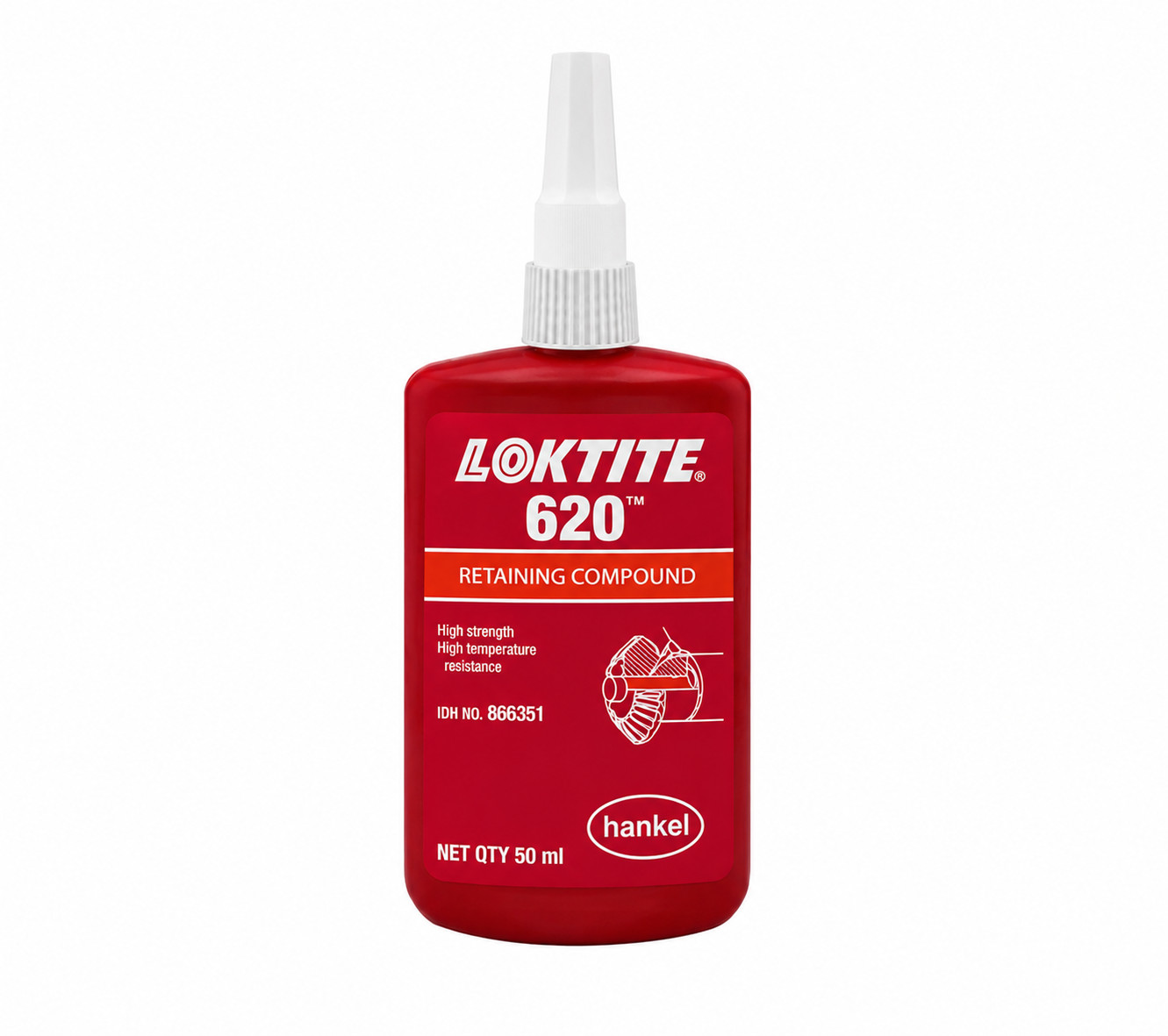 NEW Loktite 620 Hankel High Strength Retaining Compound Green Color,50 ML USA