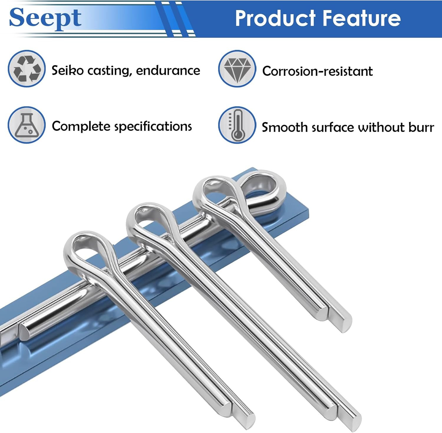 120Pcs Cotter Pins 304 Stainless Steel Cotter Pins Assortment Kit Tractor Pin Us