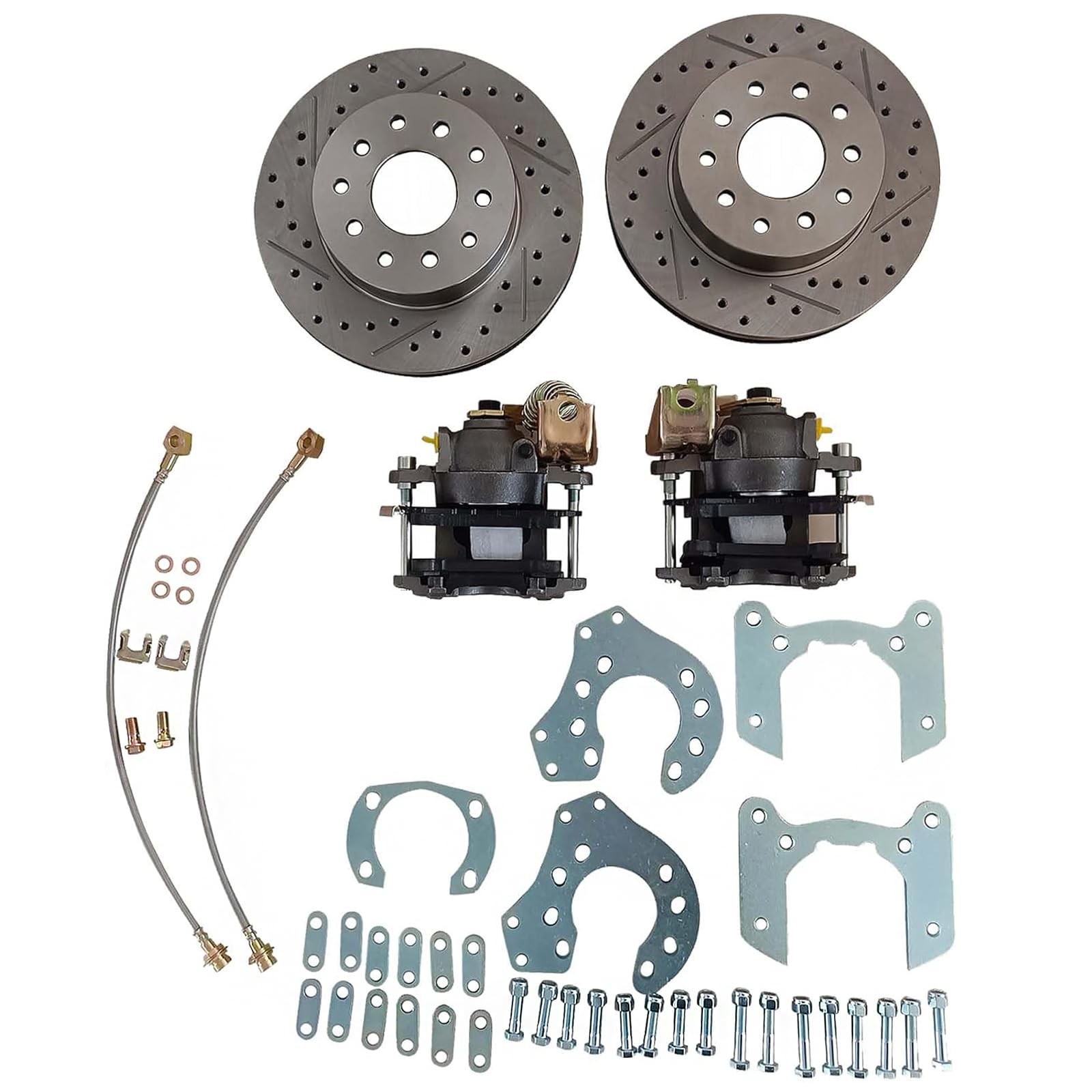 Bolt-On Disc Brake Kit for Ford 9-Inch Rear End W/Currie Axles, E-Brake Rotors