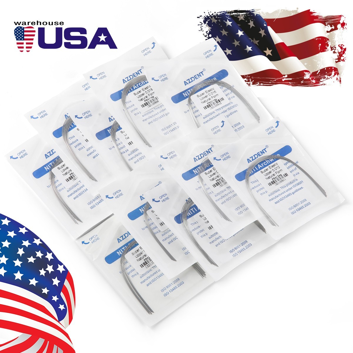 AZDENT Dental Orthodontic Round Arch Wires Heat Thermal Activated Niti 10pc/pack