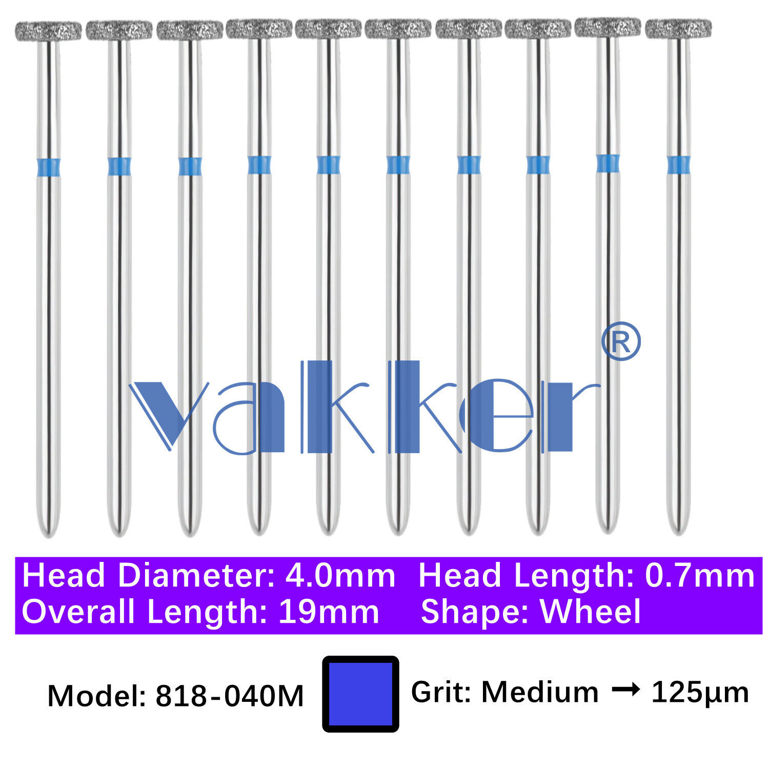 10pc Dental FG Diamond Burs for High Speed Handpiece Barrel Wheel Pear Shape