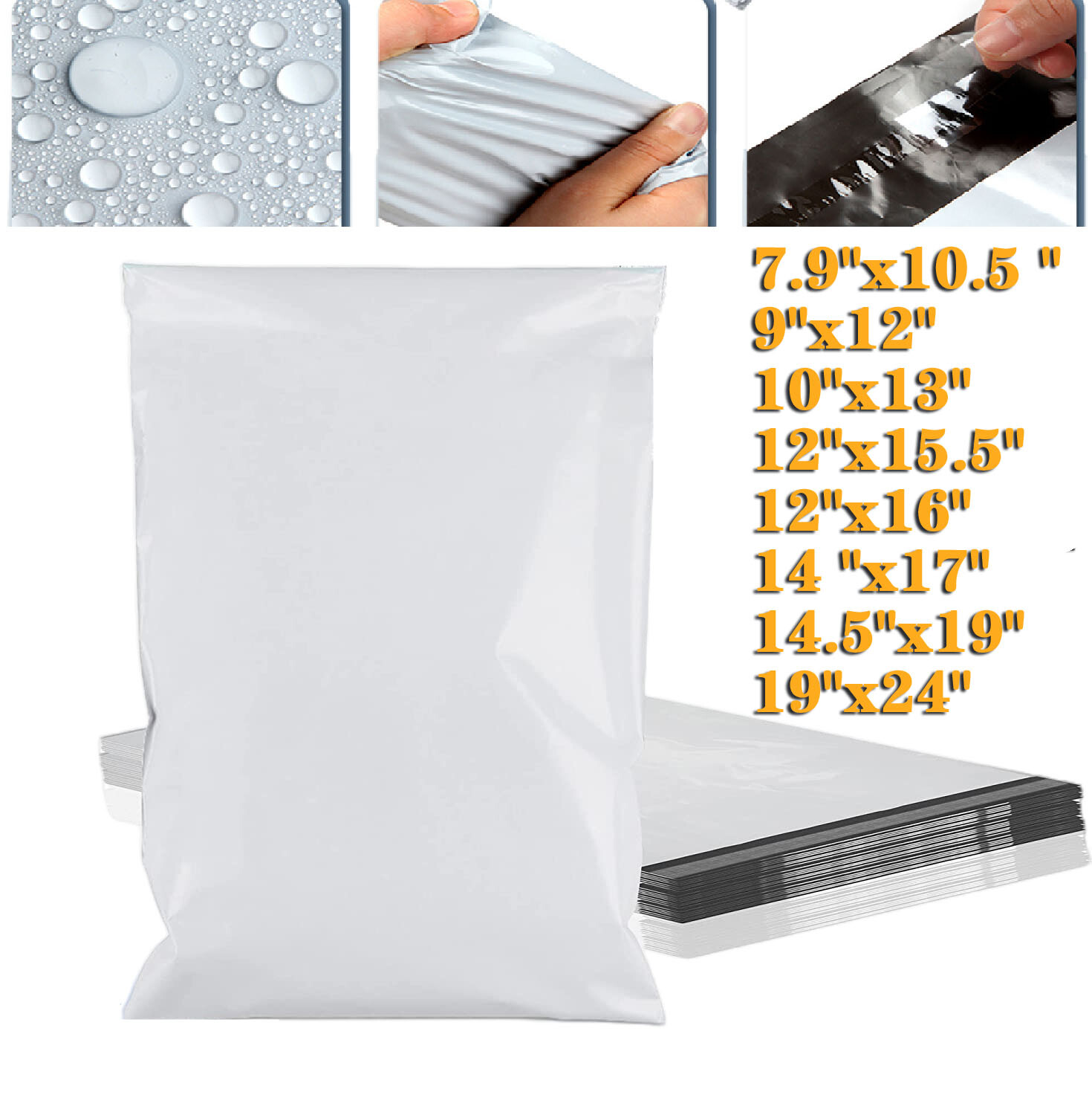 Poly Mailers Shipping Bag 7.5×10.5 9×12 10×13 12×15.5 12×16 14.5×19 19×24 US