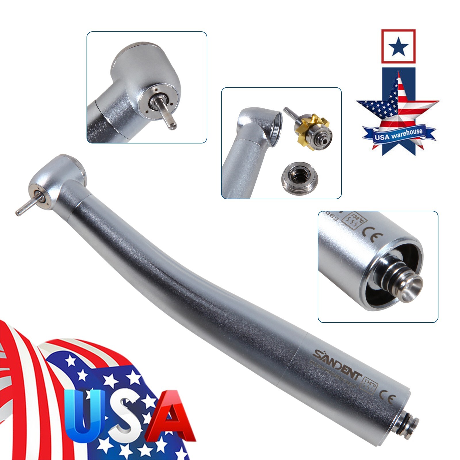 1-10Pcs SANDENT Dental High Speed Turbine Handpiece /NSK Style 4 Hole Coupler st