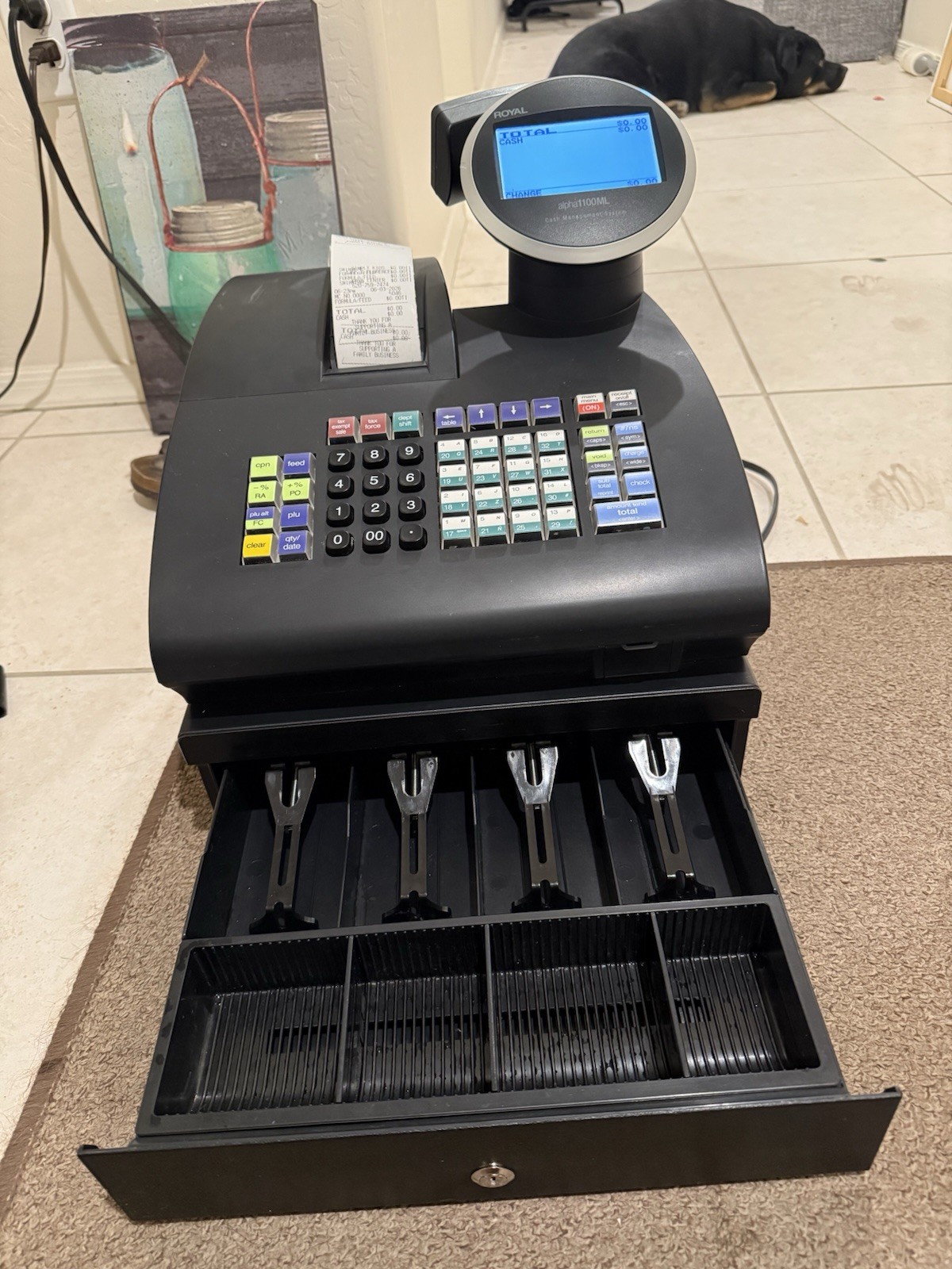 Royal Alpha 1100ML Electronic Cash Register POS System Tested Works Print No Key