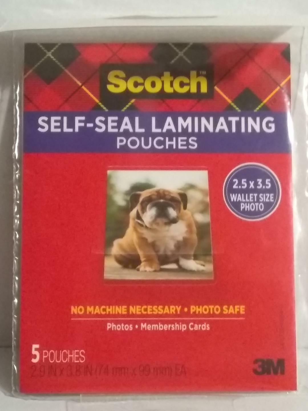 Scotch Self-Sealing Laminating Pouches – Wallet Size 2.5″ x 3.5″ – 5 Pack