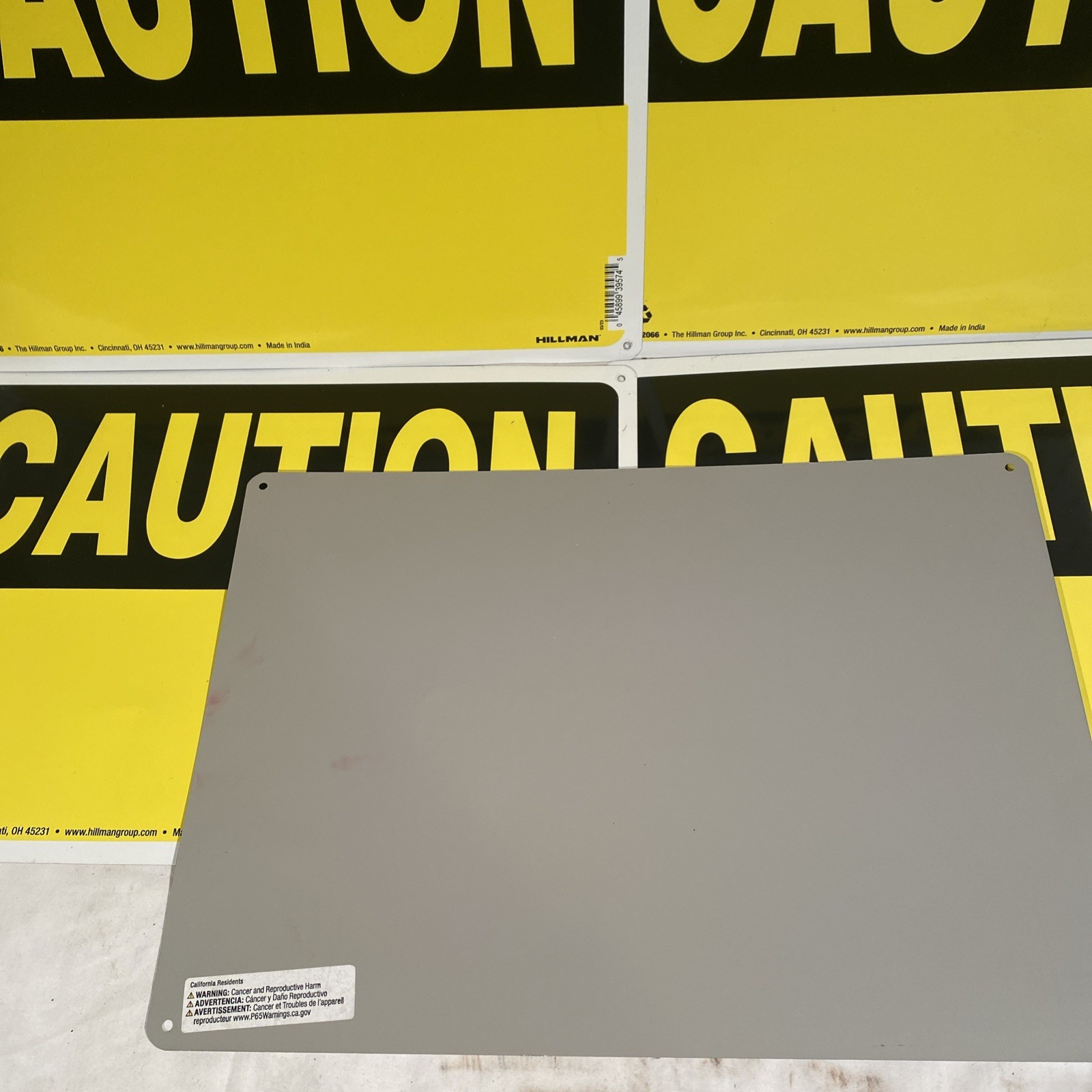 10 In. X 14 In. Aluminum Blank Caution Sign Lot Of 5